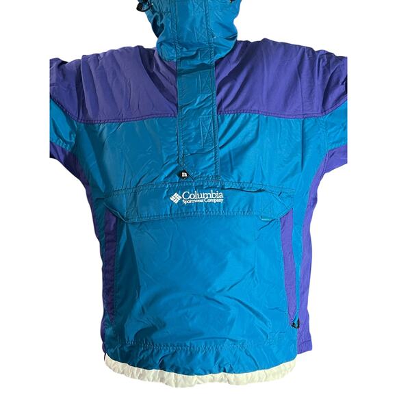 Vtg Columbia Pullover Anorak Jacket Women’s XL Blue/Purple Colorblock Y2K - Picture 4 of 12